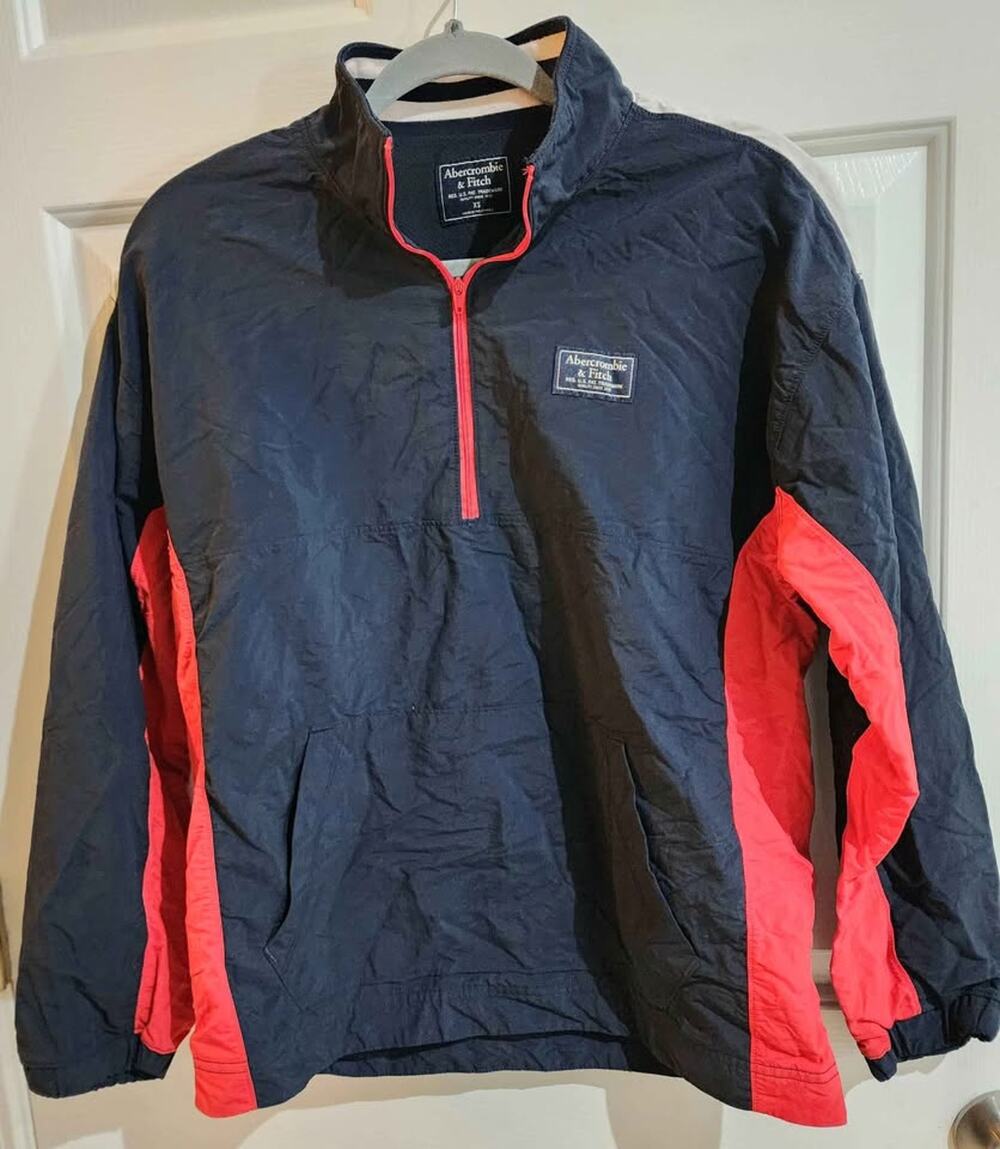 Abercrombie & Fitch Windbreaker Jacket Men's XS Red White Blue.